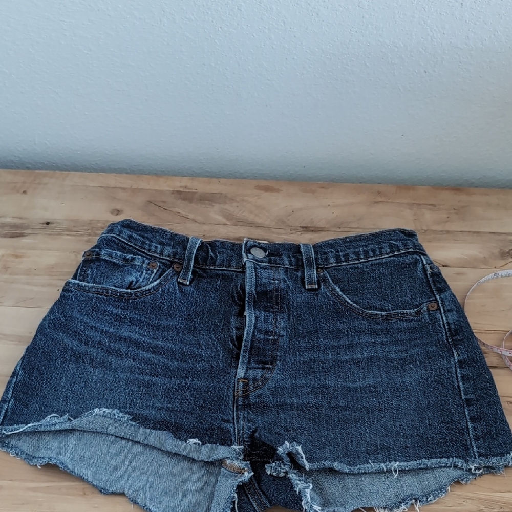 Women's Dark Blue Denim Cutoff Shorts